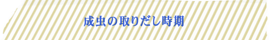 成虫の取りだし時期
